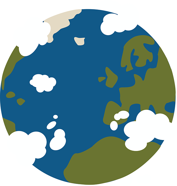earth globe icon for cafe espresso video